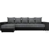 Угловой диван Лига диванов Дубай 29105 (левый, рогожка, серый/черный)