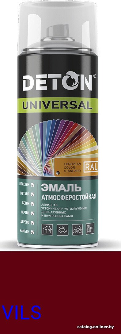 Эмаль Deton Universal Алкидная атмосферостойкая RAL 3005 0.52 л (рубин)