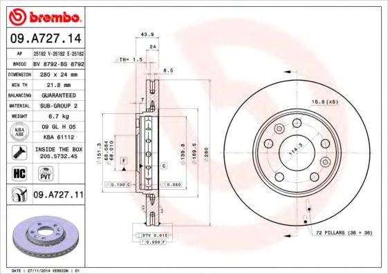 

Brembo 09A72711