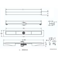 Трап/канал Berges Wasserhaus С1 Norma 300 (матовый хром)