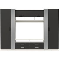 Стенка Олмеко Вена (белый/диамант серый/ДВПО белый)