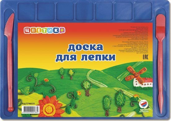 

Доска для лепки Невская палитра Цветик А4+2 стека 5746531 (ассорти)