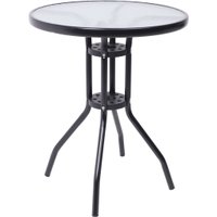 Стол AksHome Verona 60x73 (сталь-черная/закаленное стекло)