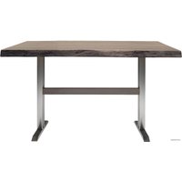 Кухонный стол Buro7 Двутавр 110 (с обзолом, дуб мореный/серебро)