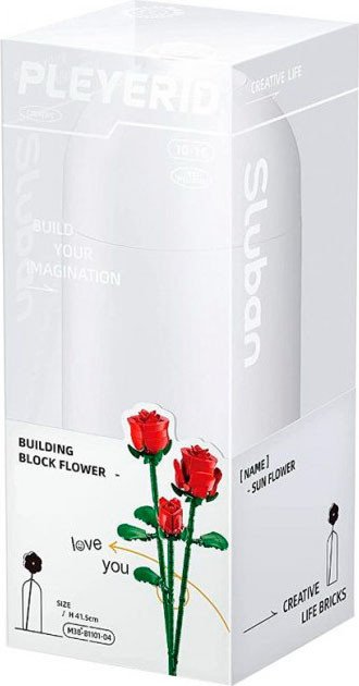 

Конструктор Sluban Цветы в вазе M38-B1101-04 Розы