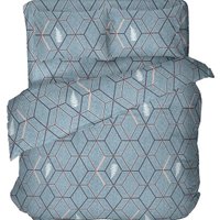 2-спальный комплект постельного белья Samsara Гео синий 2сп Ф200-3/7070 (хлопок, фланель)