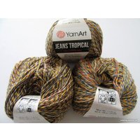 Пряжа для вязания Yarnart Jeans Tropical 610 50 г 160 м (черный; оранжевый)