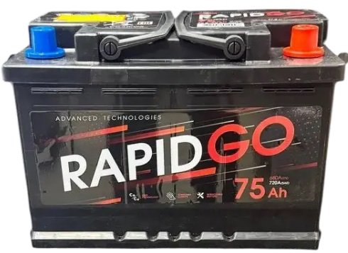 

Автомобильный аккумулятор Rapid Go R+ (75 А·ч)