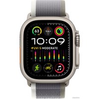 Умные часы Apple Watch Ultra 2 LTE 49 мм (титановый корпус, титановый/серо-зеленый, нейлоновый ремешок размера M/L)