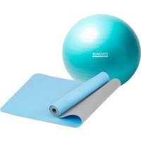 Набор для йоги Sundays Fitness Фитбол 75см IR97403 + Коврик IRBL17107 (голубой, голубой)