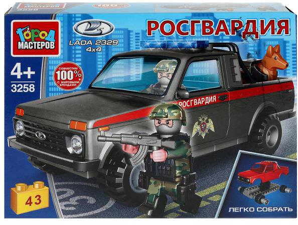 

Конструктор Город мастеров Росгвардия 3258-KK Lada 4x4 Pickup