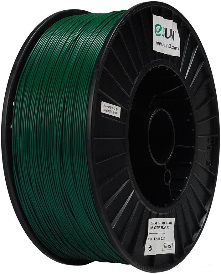 Филамент eSUN PLA+ PLA+175O-PG3B1 (1.75 мм, 3 кг, сосново-зеленый)