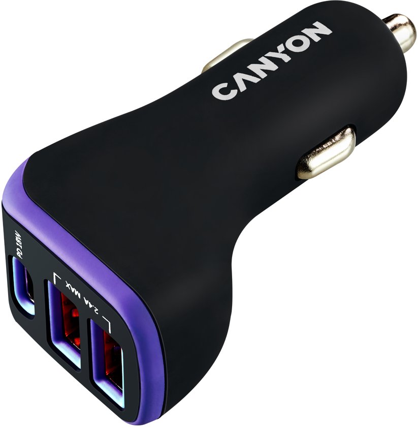 

Автомобильное зарядное Canyon C-08 (черный/фиолетовый)
