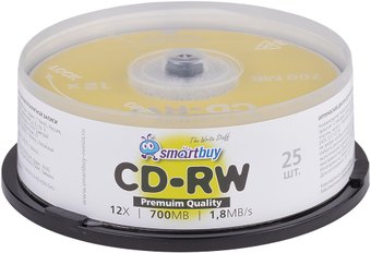 CD-RW диск SmartBuy SBCD-RW25 700Mb 12х (25 шт.)