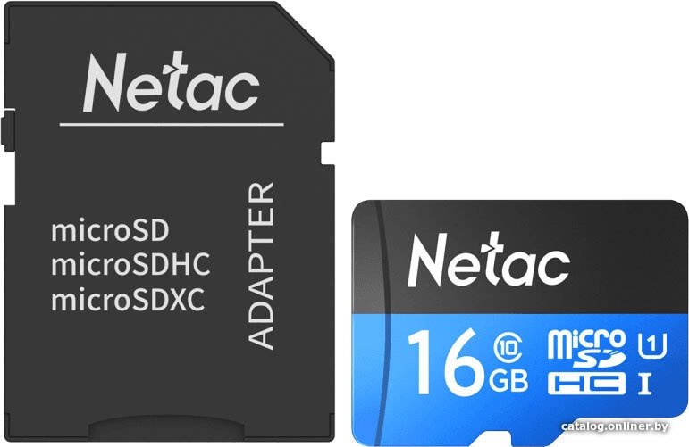 Карта памяти Netac P500 Standard 16GB NT02P500STN-016G-R (с адаптером)
