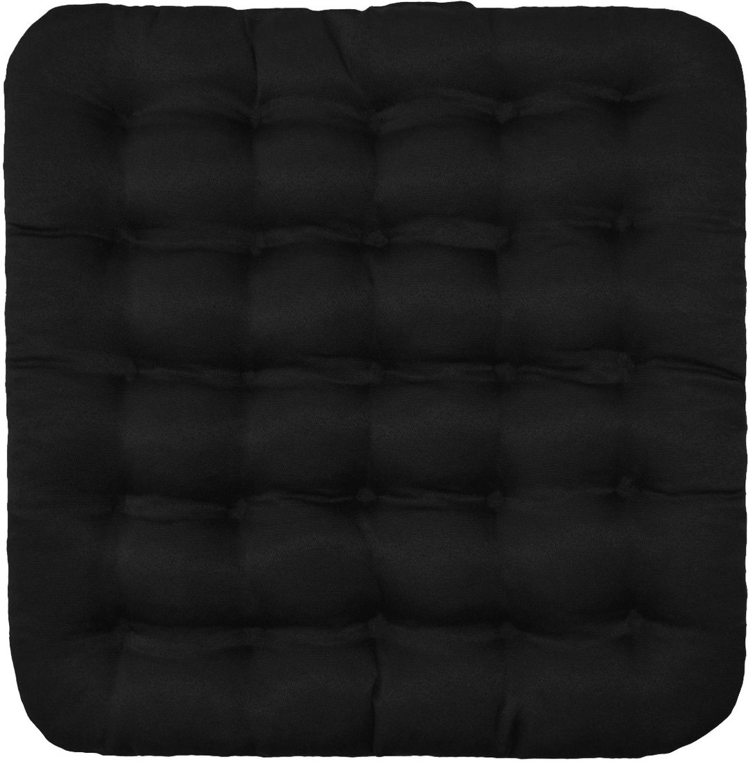 Подушка для сидения Smart Textile Уют с завязками 40x40 T429 (лузга гречихи, черный)