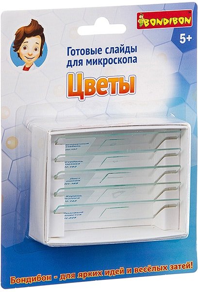 

Набор для опытов Bondibon Науки с Буки Слайды для микроскопа цветы ВВ2710