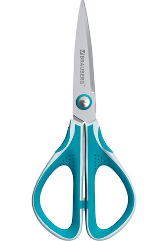 Ножницы канцелярские BRAUBERG 274307 (бирюзовый/серый)