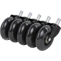 Ролики для кресла Brabix d11 532524 (5шт, полиуретан черный)