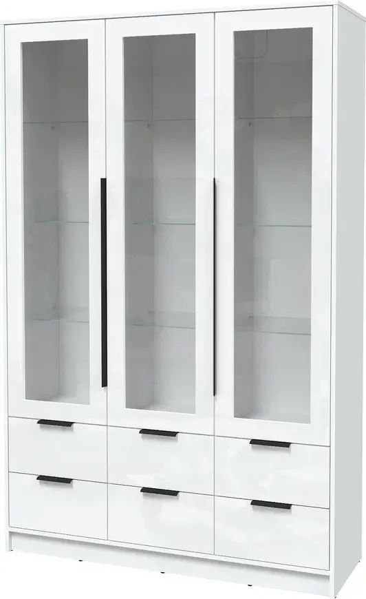 

Шкаф-витрина Интерлиния Концепт КТ-ШВ3 Глосс (белый платинум/белый глянец)