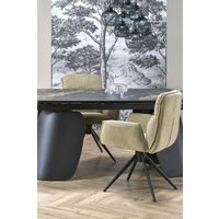 Кухонный стол Halmar Forum 180-260/90/76 (черный мрамор/черный)