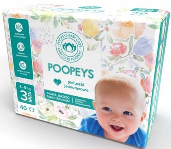 Подгузники Poopeys 3 Midi 4-9 кг (40 шт)
