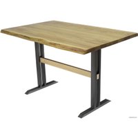 Кухонный стол Buro7 Двутавр 120 (с обзолом, дуб натуральный/черный)