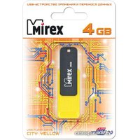 USB Flash Mirex Color Blade City 4GB (желтый) [13600-FMUCYL04]