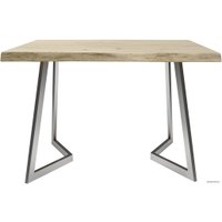 Кухонный стол Buro7 Уиллис 110 (с обзолом и сучками, дуб беленый/серебро)