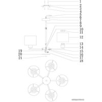 Люстра средней высоты Moderli Vesta V1175-5P