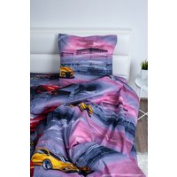 1.5-спальный комплект постельного белья Миланика Дрифт 1.5сп подростковый с наволочкой 70x70 (бязь)
