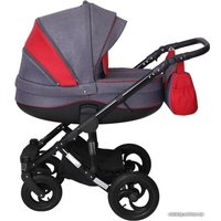 Универсальная коляска Siger Alba (2 в 1, серый/красный)