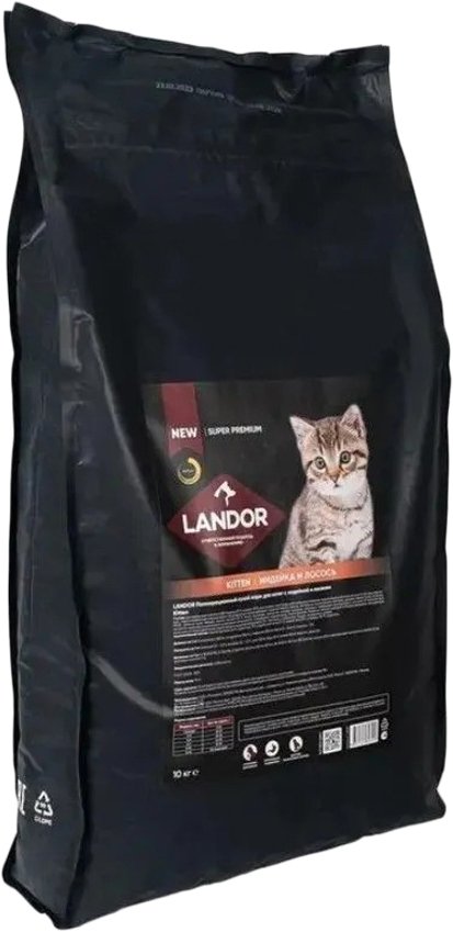 

Сухой корм для кошек Landor Kitten для котят с индейкой и лососем 10 кг