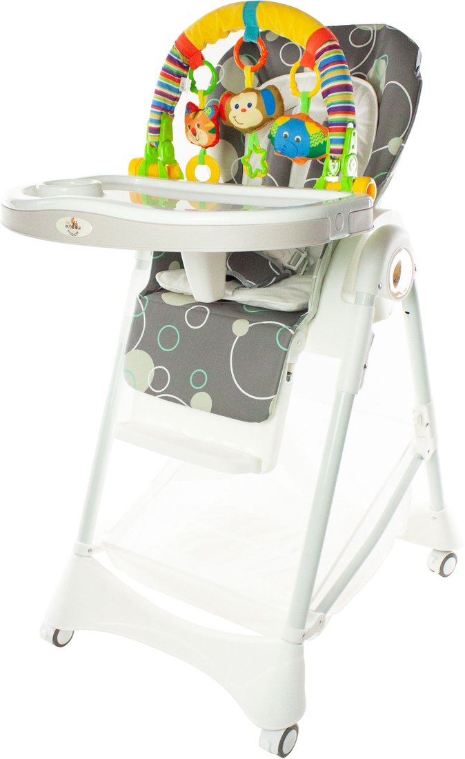 

Высокий стульчик ForKiddy Podium Toys 0+ 2021 (серый/круги)
