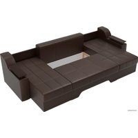 П-образный диван Лига диванов Сенатор 28919 (экокожа, коричневый)