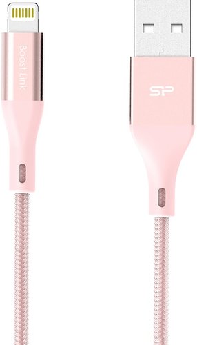Кабель Silicon-Power Boost Link Nylon LK30AL USB Type-A - Lightning (1 м, розовый)