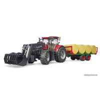 Набор Bruder Case IH Optum 300CVX с погрузчиком, прицепом и 8 тюками 03198