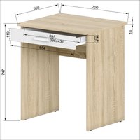 Стол Славянская столица Д-СП2 (дуб сонома/белый)