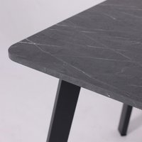 Кухонный стол Lepremo AV 1209/1 МДФ раздвижной 1200-1600x800 (мрамор Пьетра графитовый/черный)