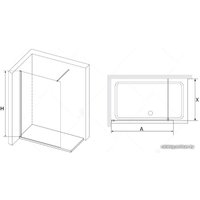 Душевая стенка RGW WA-010B 70 (черный/матовое стекло)