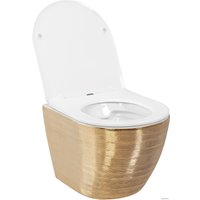 Унитаз подвесной Rea Carlo REA-C6942 (белый/золотой)