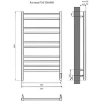 Полотенцесушитель Aquatek Альтаир П10 500x900 (Quick Touch, черный муар)