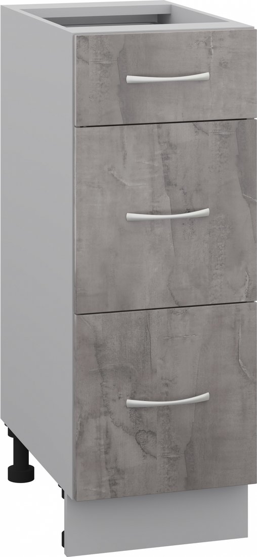 

Шкаф напольный Кортекс-мебель Корнелия Лира НШ30р3ш без столешницы (оникс)