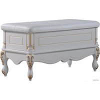 Пуфик КМК Мебель Розалия белый/белый жемчуг/патина золото