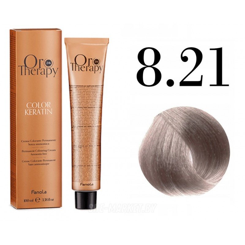 

Крем-краска Fanola ORO Therapy Color Keratin 8.21 светлый фиолетово-пепельный блонд 100 мл