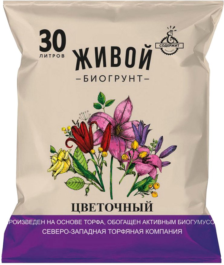 

Грунт Живой Биогрунт Цветочный (30 л)