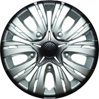 Набор колпаков на диски Lion Лион 14" карбон пруж. LW1407 (2шт, серебристо-черный)