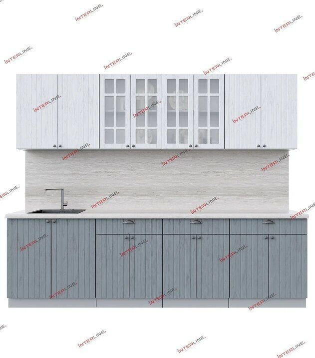 

Готовая кухня Интерлиния Берес 2.7А (дуб полярный/дуб серый/травертин серый)