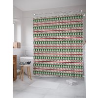 Шторка-занавеска для ванны JoyArty Новогодние полосы sc_37156