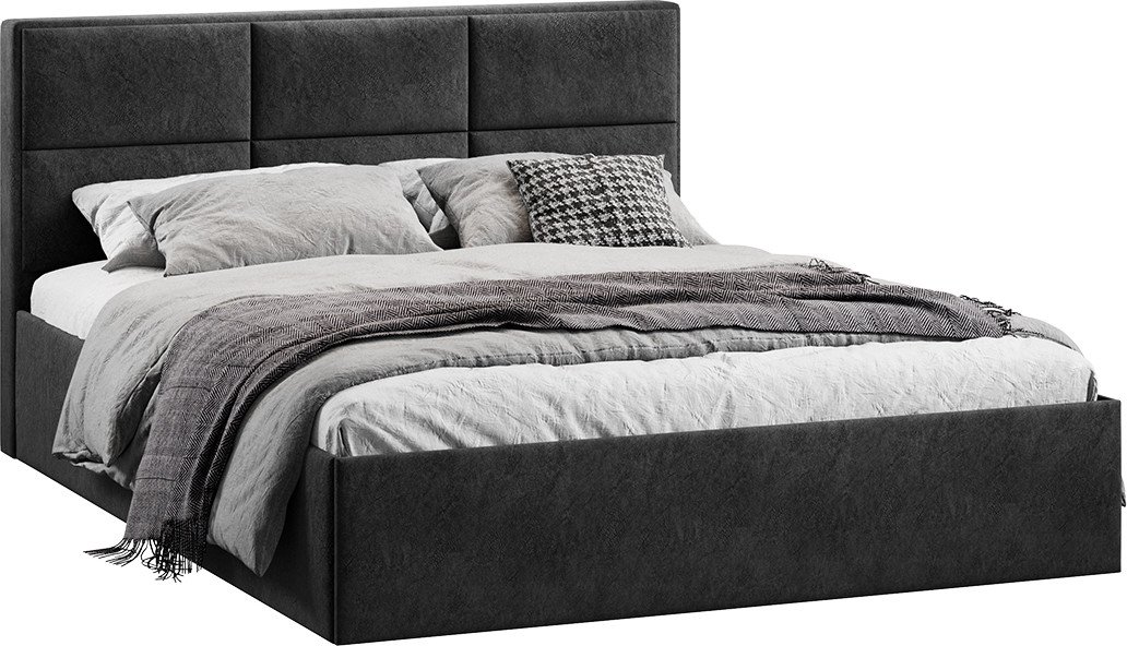 

Кровать Трия Стелла c ПМ 180x200 Тип 1 и заглушиной (микровелюр Wellmart Graphite)